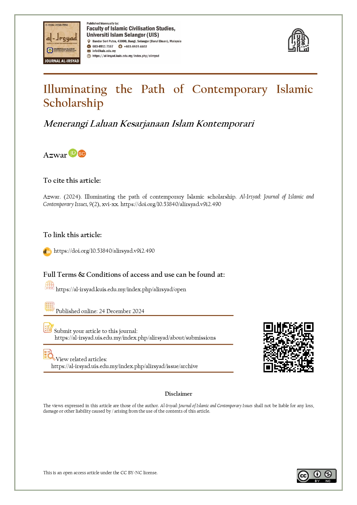Illuminating the Path of Contemporary Islamic Scholarship