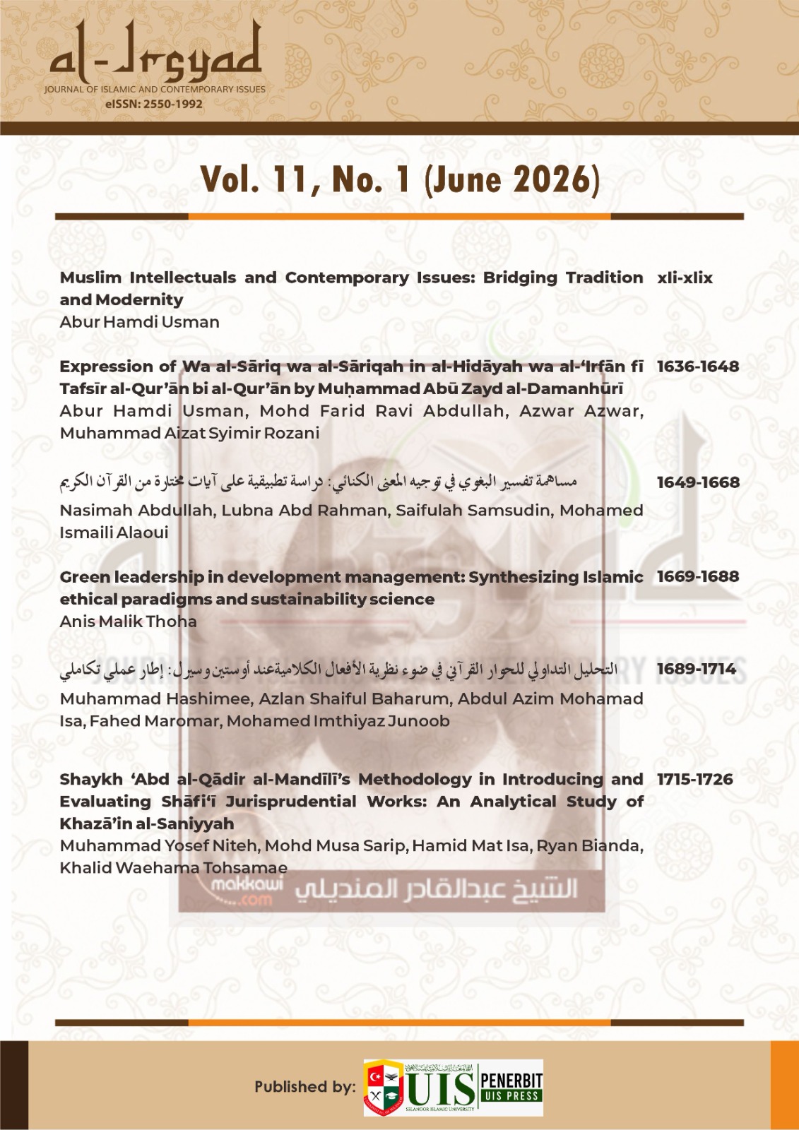 Contents for IJICI Vol. 11, No. 1 (June 2026)